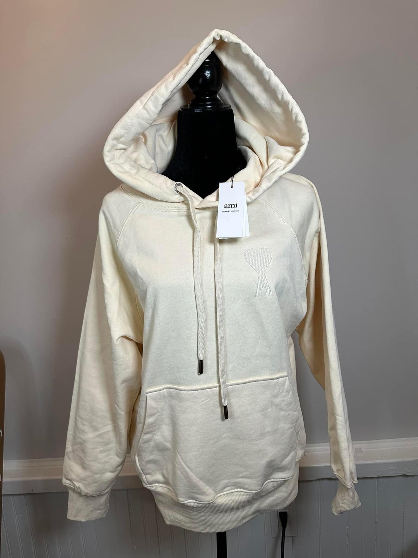 A*MI HOODIE EMBROIDERED - CREAM
